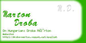 marton droba business card